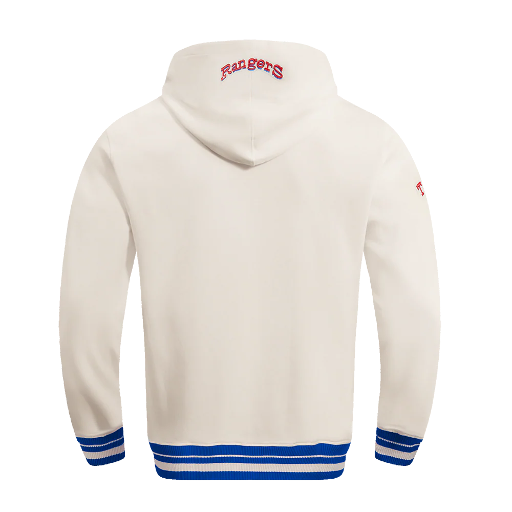 MLB TEXAS RANGERS RETRO CLASSIC MEN'S PULLOVER HOODIE (EGGSHELL/ROYAL BLUE) - Image 3