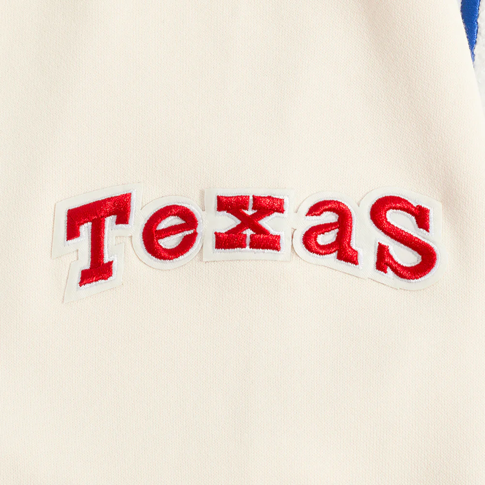 MLB TEXAS RANGERS RETRO CLASSIC MEN'S PULLOVER HOODIE (EGGSHELL/ROYAL BLUE) - Image 6