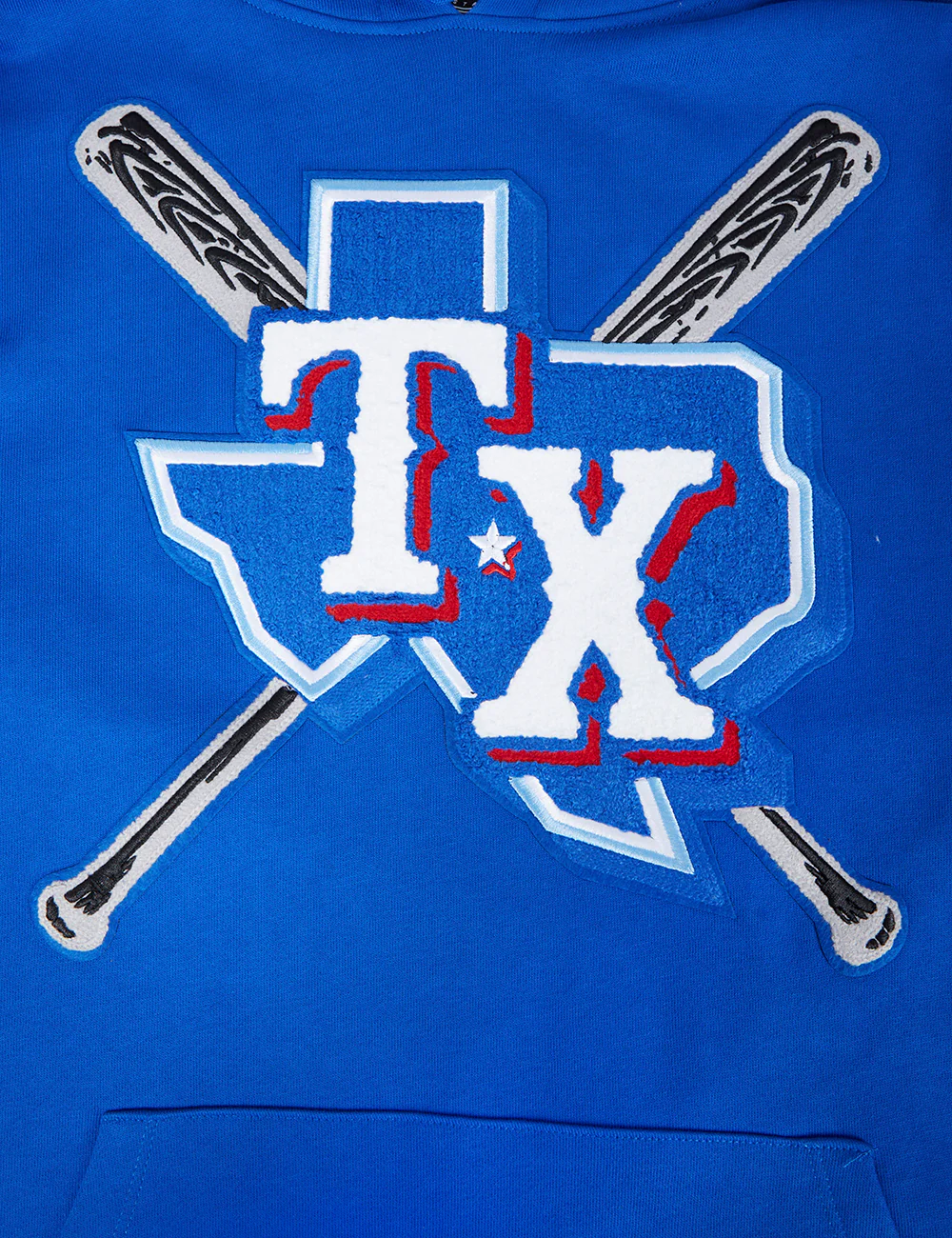 MLB TEXAS RANGERS MASHUP MEN'S RIB PULLOVER HOODIE (ROYAL BLUE/RED) - Image 5