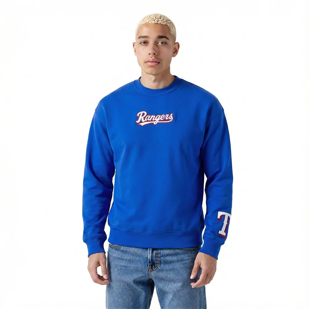 MLB TEXAS RANGERS WINGSPAN MEN'S DROP SHOULDER FLC CREWNECK (ROYAL BLUE) - Image 2