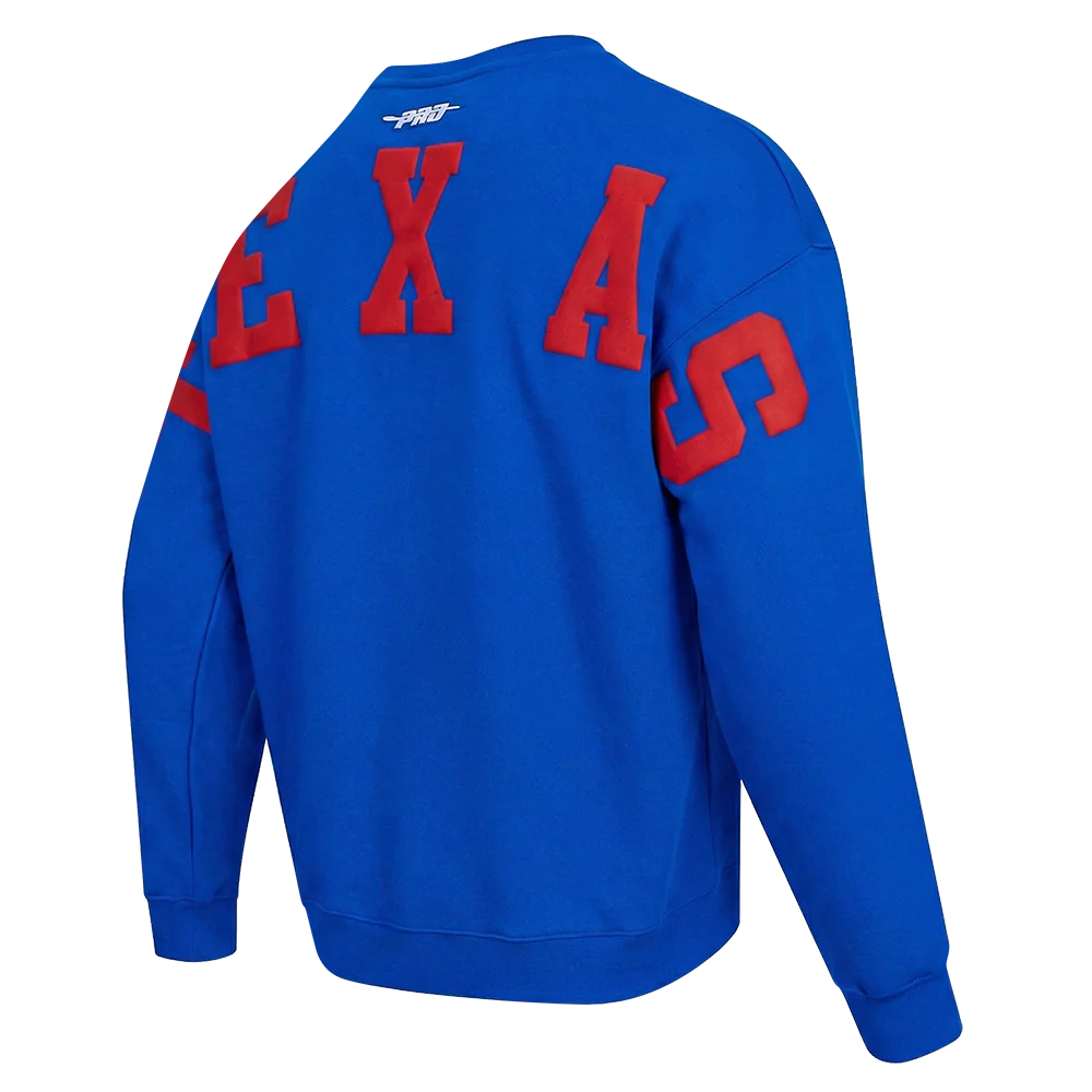MLB TEXAS RANGERS WINGSPAN MEN'S DROP SHOULDER FLC CREWNECK (ROYAL BLUE) - Image 4