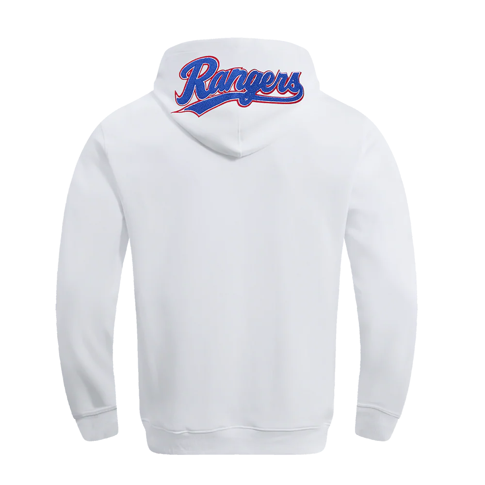 MLB TEXAS RANGERS CLASSIC CHENILLE MEN'S PULLOVER HOODIE (WHITE) - Image 3