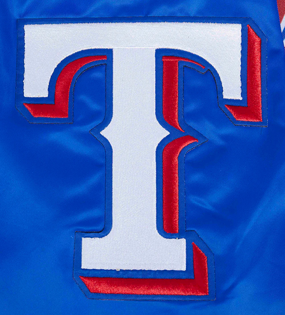 MLB TEXAS RANGERS SCRIPT TAIL MEN'S SATIN JACKET (ROYAL BLUE/RED) - Image 8