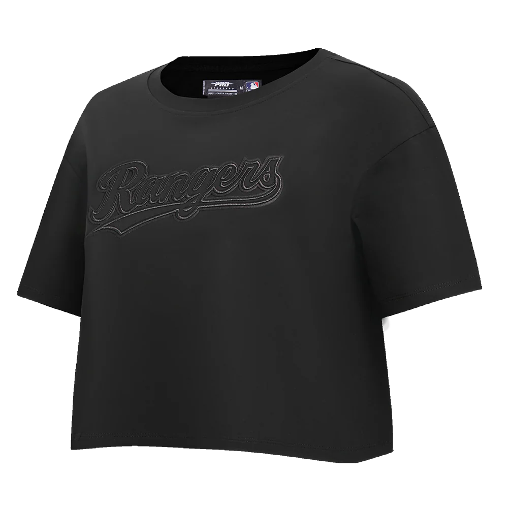 MLB TEXAS RANGERS NEUTRAL WOMEN'S BOXY TOP (BLACK) - Image 2