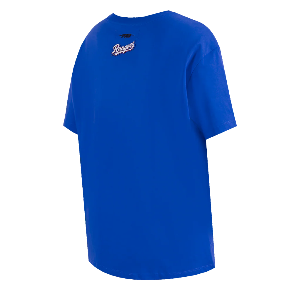 MLB TEXAS RANGERS SCRIPT TAIL WOMEN'S BOYFRIEND TOP (ROYAL BLUE) - Image 4