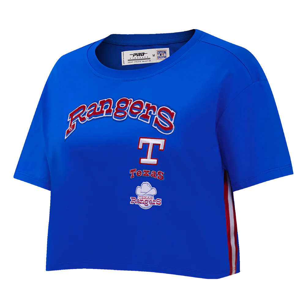 MLB TEXAS RANGERS RETRO CLASSIC WOMEN'S BOXY TOP (ROYAL BLUE) - Image 2