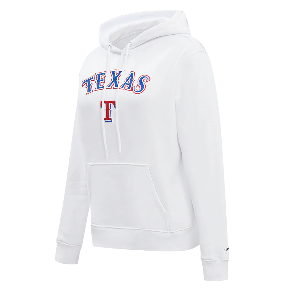 MLB TEXAS RANGERS CLASSIC WOMEN'S FLEECE PULLOVER HOODIE (WHITE) - Image 2
