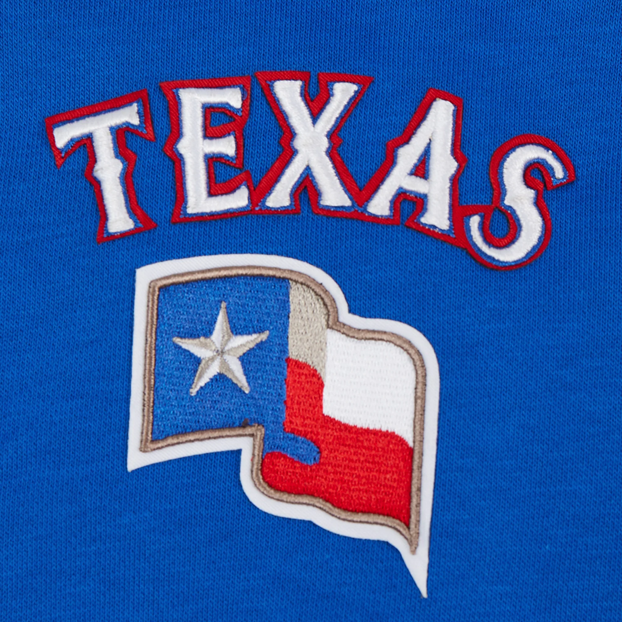 MLB TEXAS RANGERS CLASSIC WOMEN'S CROPPED PULLOVER HOODIE (ROYAL BLUE) - Image 6