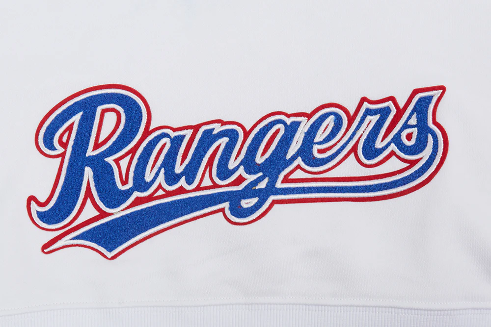 MLB TEXAS RANGERS CLASSIC WOMEN'S CROPPED FLEECE PULLOVER HOODIE (WHITE) - Image 7