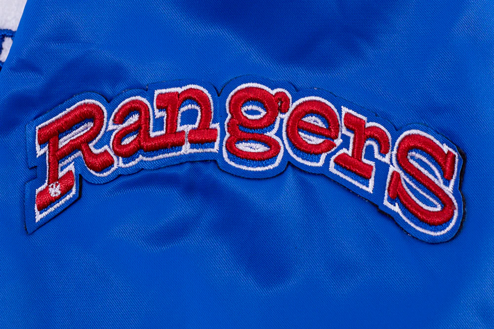 MLB TEXAS RANGERS RETRO CLASSIC WOMEN'S RIB SATIN JACKET (ROYAL BLUE/RED) - Image 5