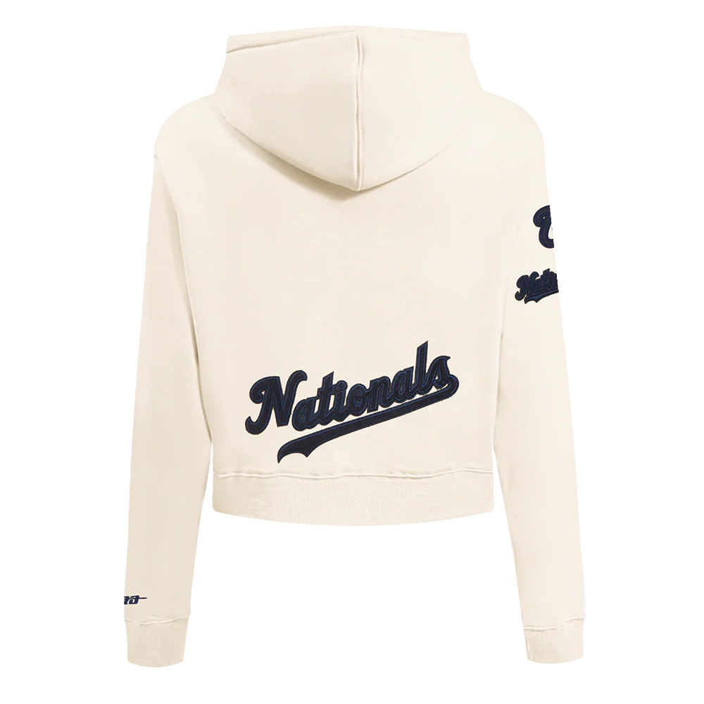 MLB WASHINGTON NATIONALS TRIPLE TONAL WOMEN'S DOUBLE KNIT FULL ZIP HOODIE (EGGSHELL) - Image 3
