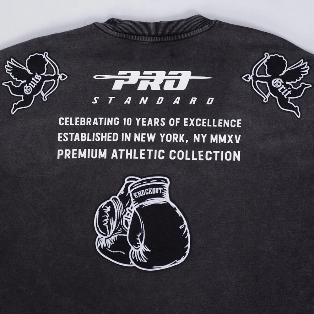 PRO STANDARD NEVER BET AGAINST MEN'S DROP SHOULDER FLC CREWNECK (BLACK) - Image 6