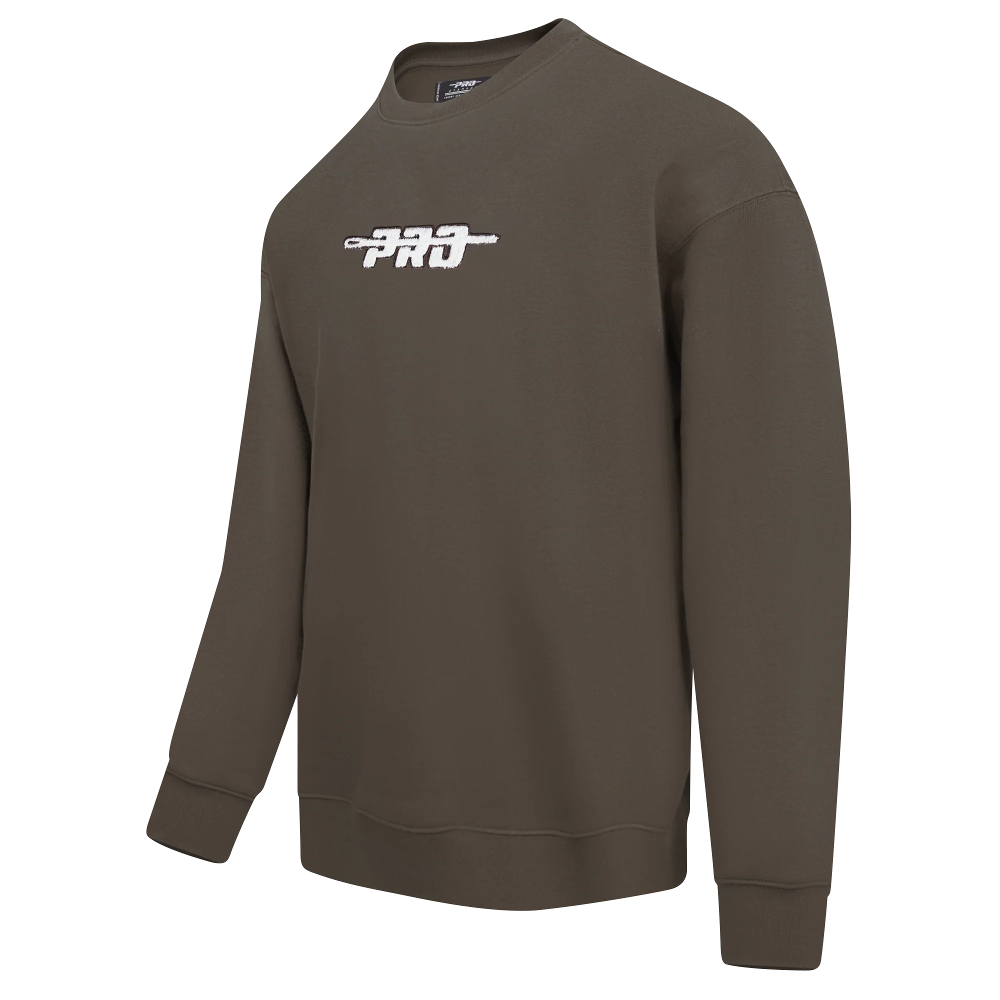 PRO STANDARD CLASSIC CHENILLE WHT LOGO MEN'S DROP SHOULDER FLC CREWNECK(DARK TAUPE) - Image 2