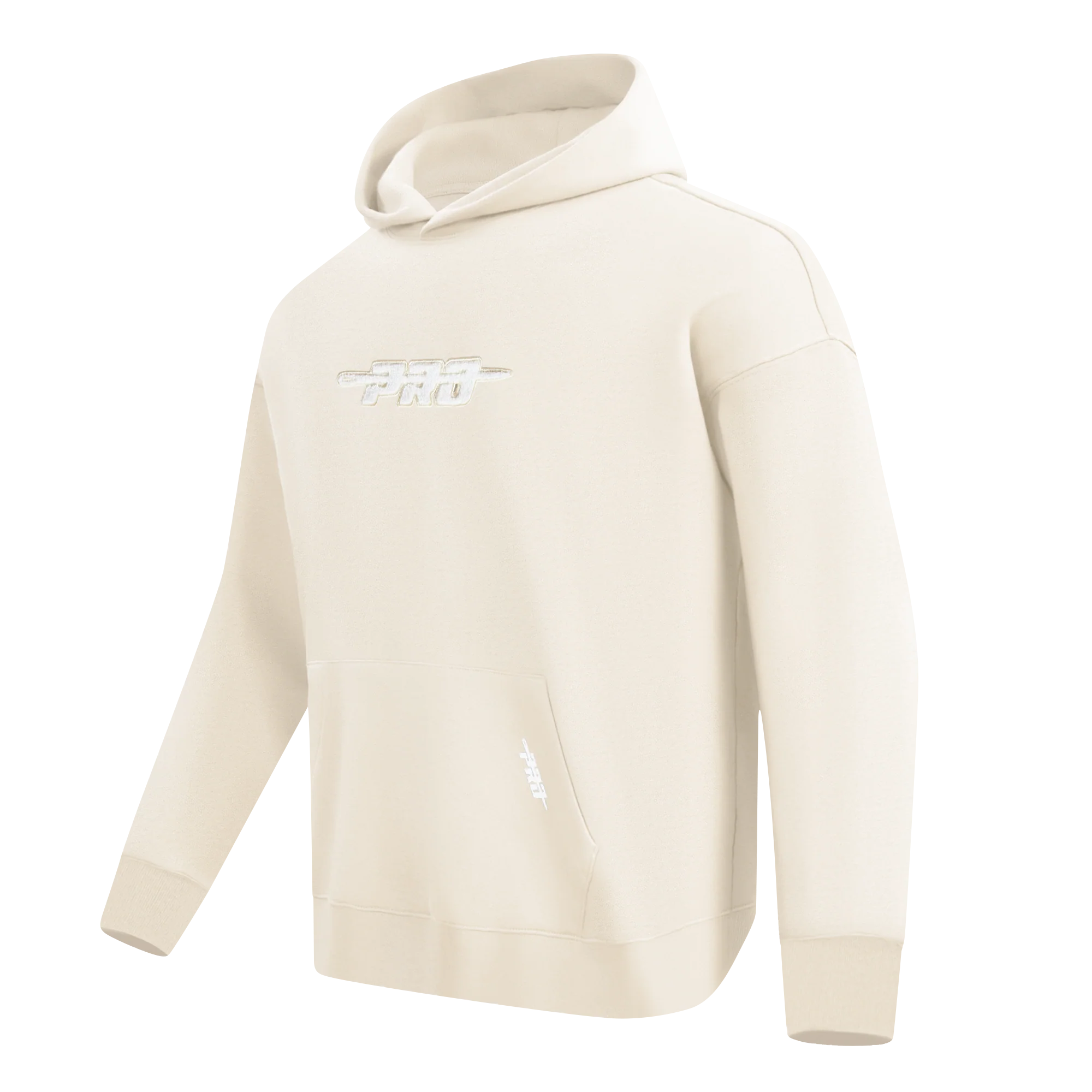 PRO STANDARD CLASSIC CHENILLE WHT LOGO MEN'S DROP SHOULDER FLC PO HOODIE (EGGSHELL) - Image 2