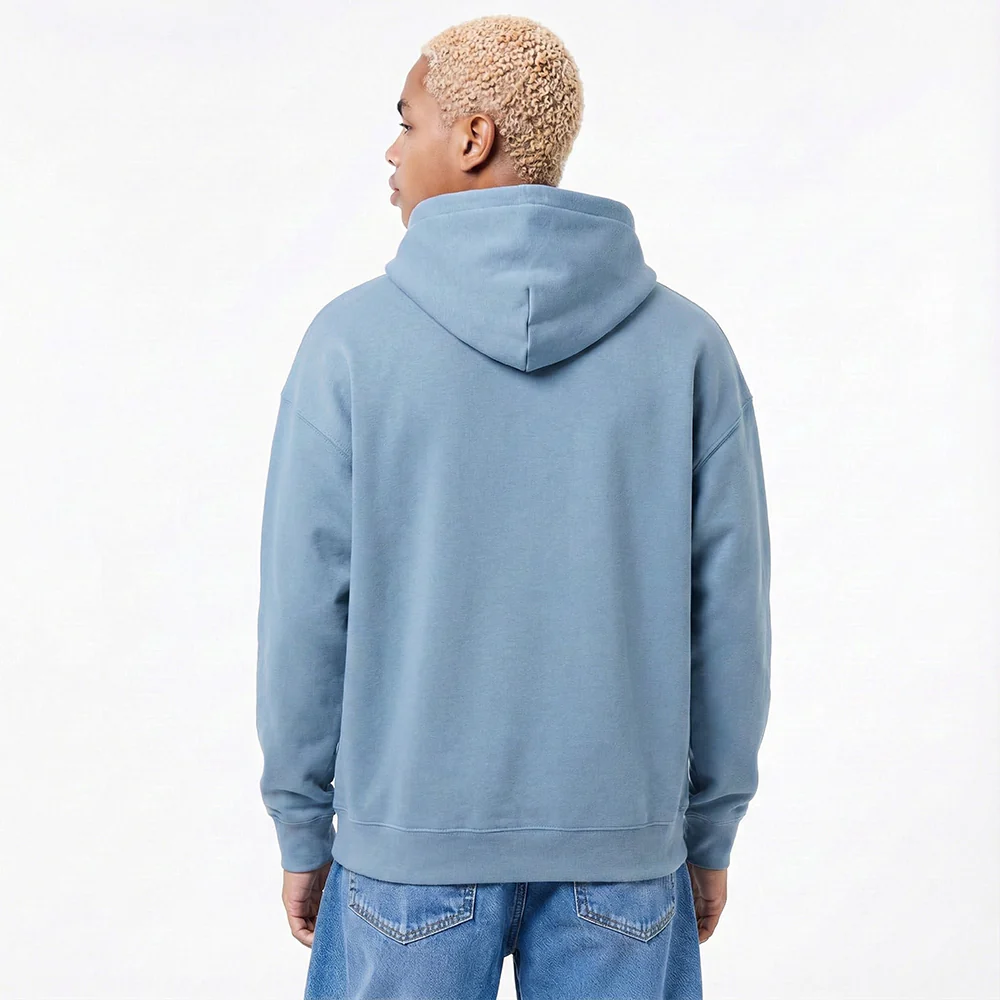 Pro Standard PRO STANDARD CLASSIC CHENILLE WHT LOGO MEN'S DROP SHOULDER FLC PO HOODIE (STEEL BLUE) - Image 2