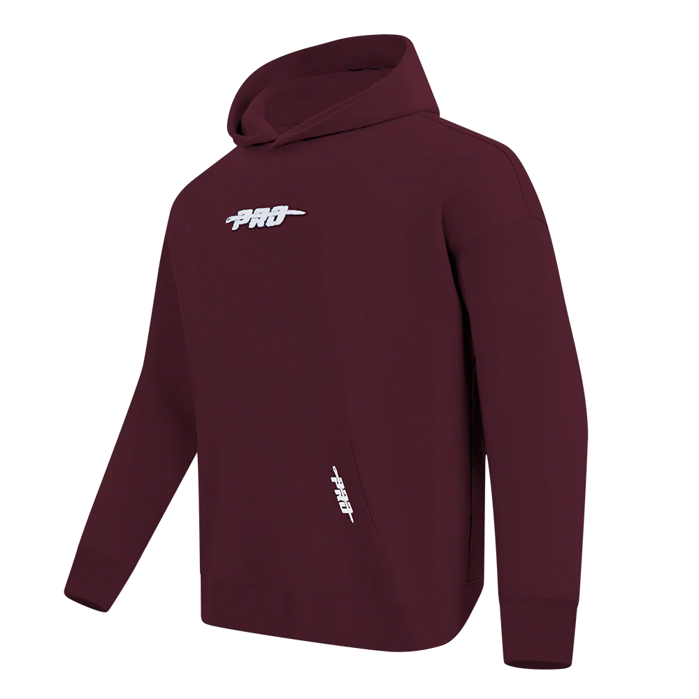 Pro Standard PRO STANDARD CLASSIC CHENILLE WHT LOGO MEN'S DROP SHOULDER FLC PO HOODIE (WINE)
