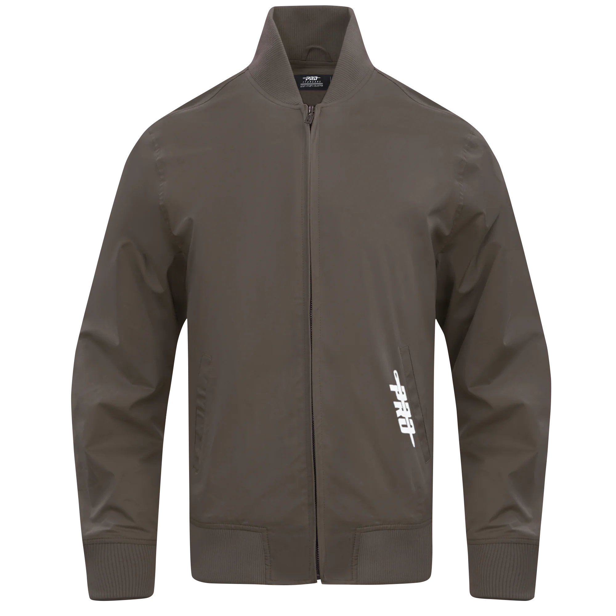 PRO STANDARD CLASSIC CHENILLE WHT LOGO MEN'S TWILL JACKET (DARK TAUPE)
