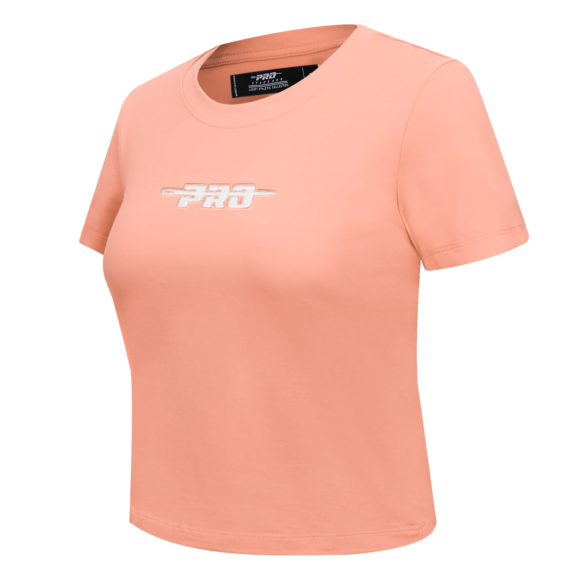 PRO STANDARD CLASSIC CHENILLE WHT LOGO WOMEN'S BABY DOLL TEE (GUAVA) - Image 2