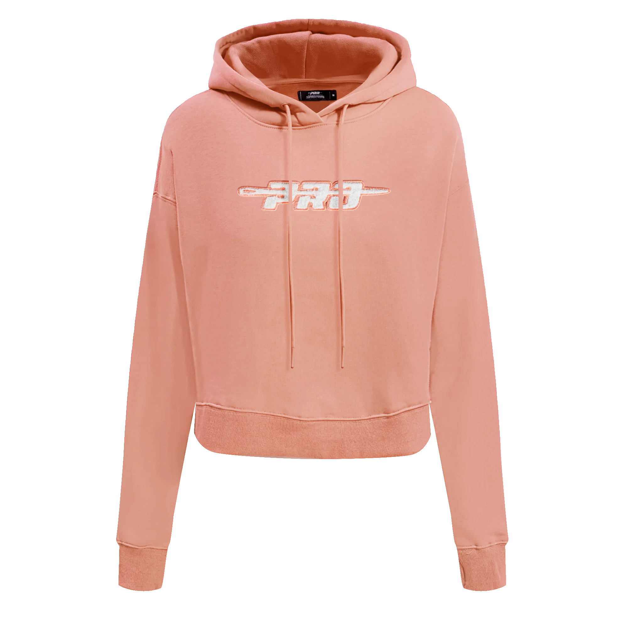 PRO STANDARD CLASSIC CHENILLE WHT LOGO WOMEN'S FLC CROPPED PO HOODIE (GUAVA)