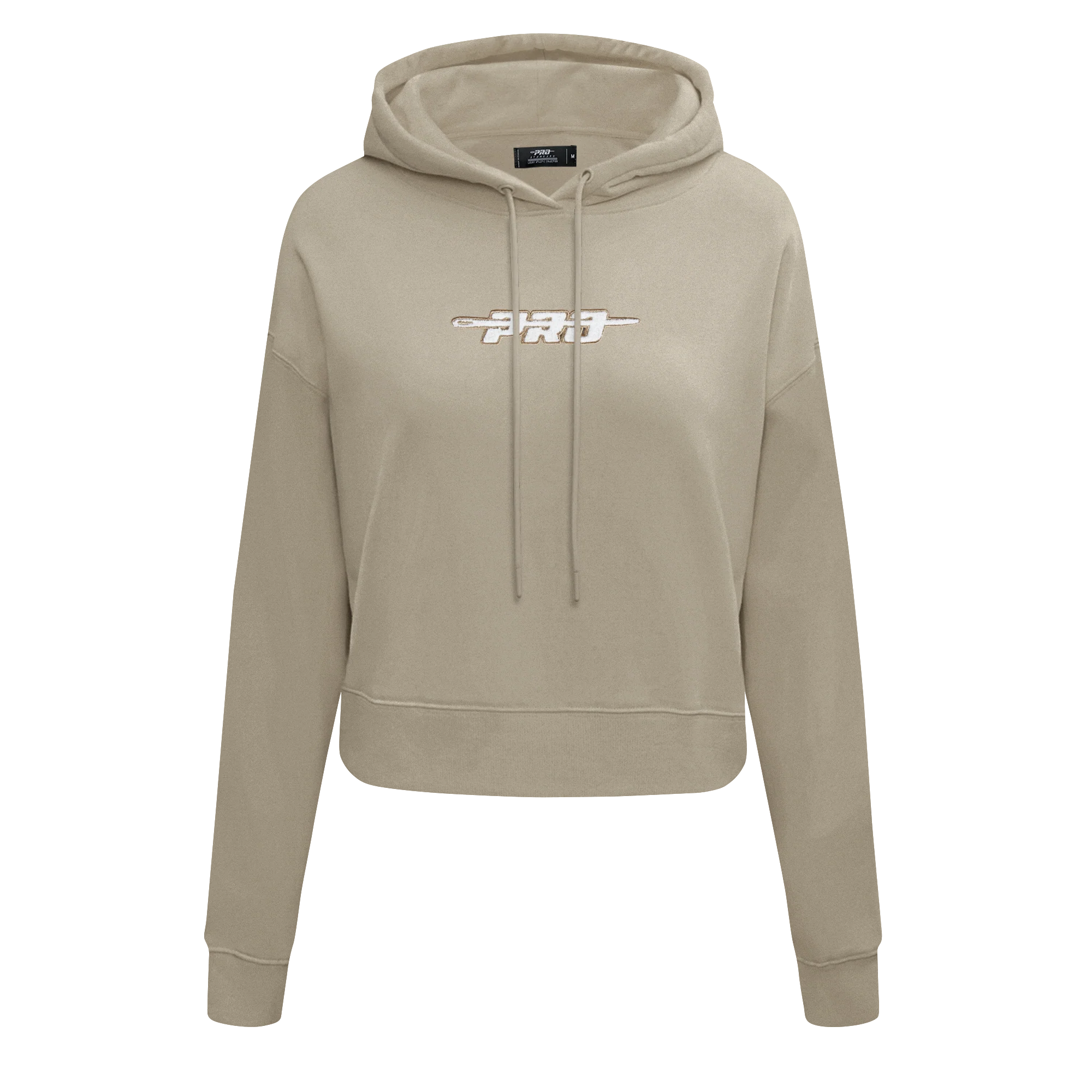 PRO STANDARD CLASSIC CHENILLE WHT LOGO WOMEN'S FLC CROPPED PO HOODIE (TAUPE)