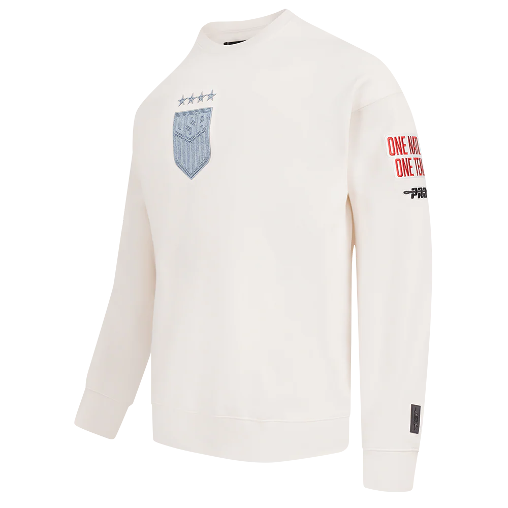 US SOCCER VARSITY BLUES MEN'S FLEECE CREWNECK (LINEN) - Image 2