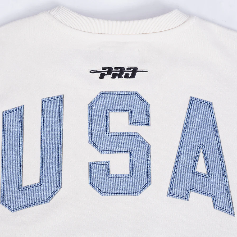 US SOCCER VARSITY BLUES MEN'S FLEECE CREWNECK (LINEN) - Image 8