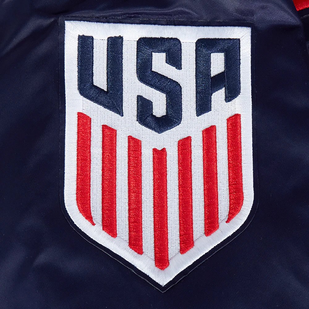 US SOCCER CLASSIC MEN'S RIB SATIN JACKET (MIDNIGHT NAVY/RED/MIDNIGHT NAVY) - Image 7