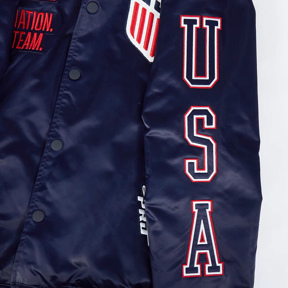 US SOCCER CLASSIC MEN'S RIB SATIN JACKET (MIDNIGHT NAVY/RED/MIDNIGHT NAVY) - Image 8