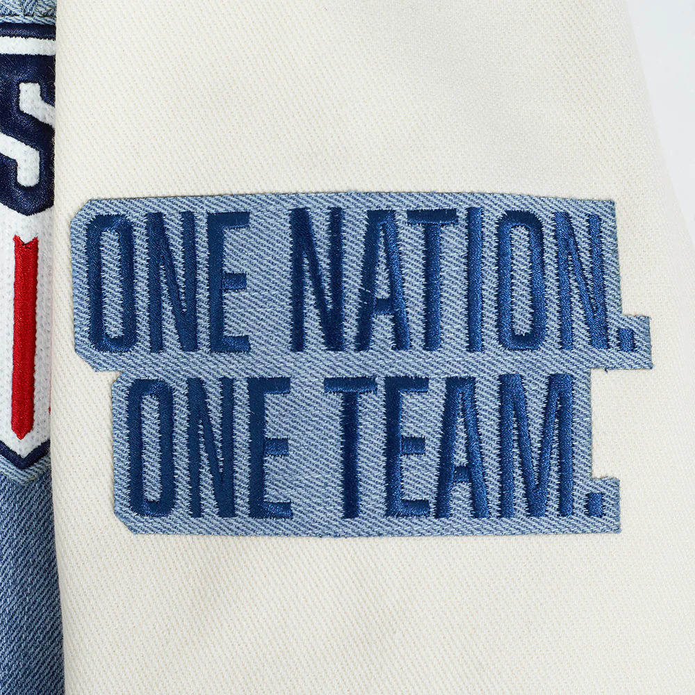 US SOCCER VARSITY BLUES MEN'S DENIM VARSITY JACKET (DENIM/LINEN) - Image 7