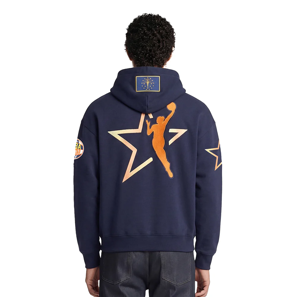 WNBA ALL STAR 2025 MEN'S DROP SHOULDER FLC PO HOODIE (MIDNIGHT NAVY) - Image 2