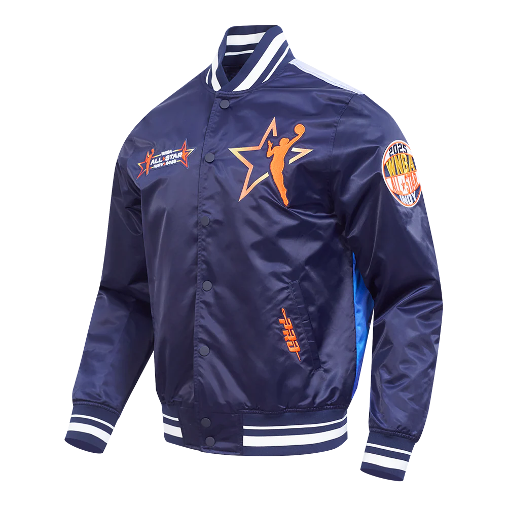 WNBA ALL STAR 2025 MEN'S SUBLIMATED SATIN JACKET (MIDNIGHT NAVY) - Image 4
