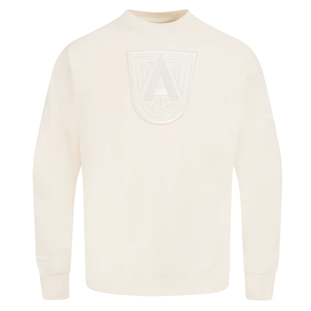 WNBA ATLANTA DREAM NEUTRAL MEN'S DROP SHOULDER FLC CREWNECK (EGGSHELL)