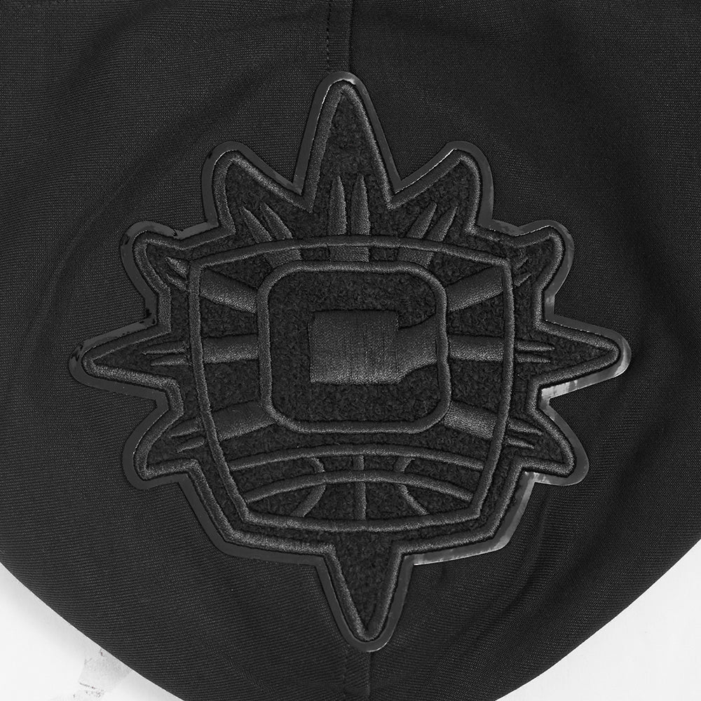 WNBA CONNECTICUT SUN TRIPLE BLACK MEN'S DOUBLE KNIT PULLOVER HOODIE (BLACK) - Image 5