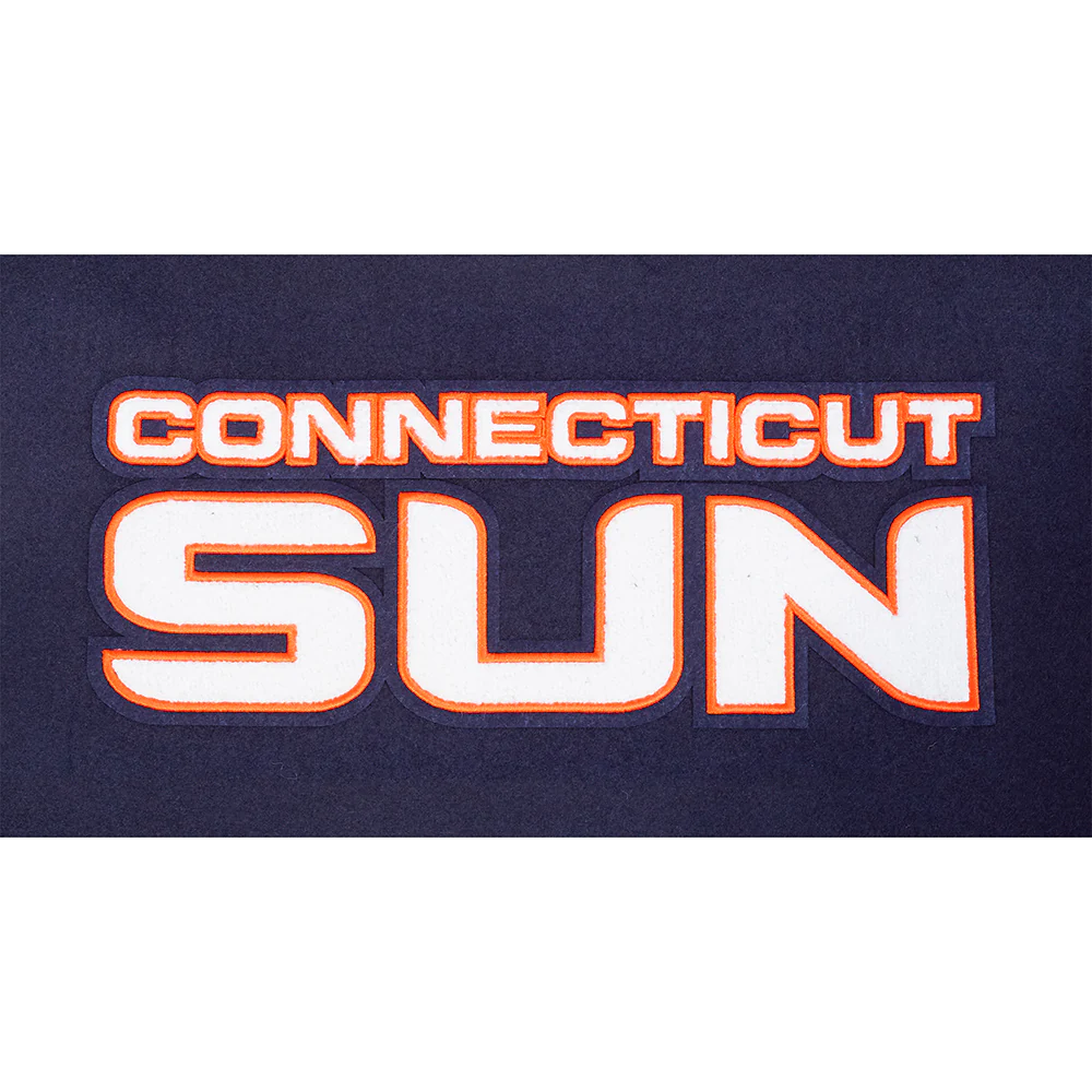 WNBA CONNECTICUT SUN CLASSIC CHENILLE MEN'S WOOL VARSITY JACKET (MIDNIGHT NAVY/WHITE) - Image 9
