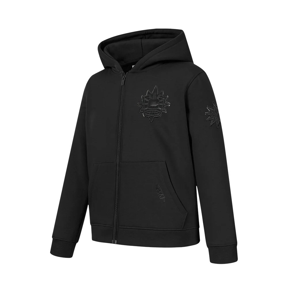 WNBA CONNECTICUT SUN TRIPLE BLACK BIG BOYS FLC FZ HOODIE (BLACK) - Image 2