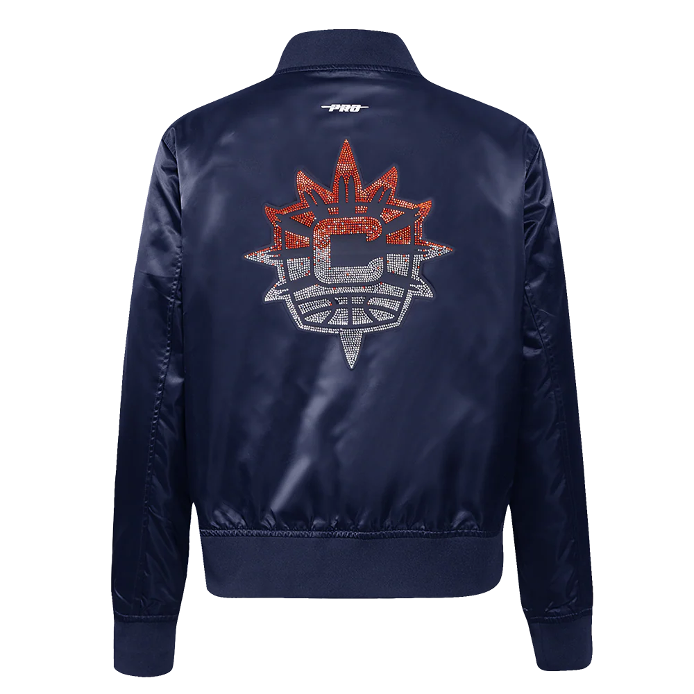 WNBA CONNECTICUT SUN JEWELS WOMEN'S SATIN JACKET (MIDNIGHT NAVY) - Image 3