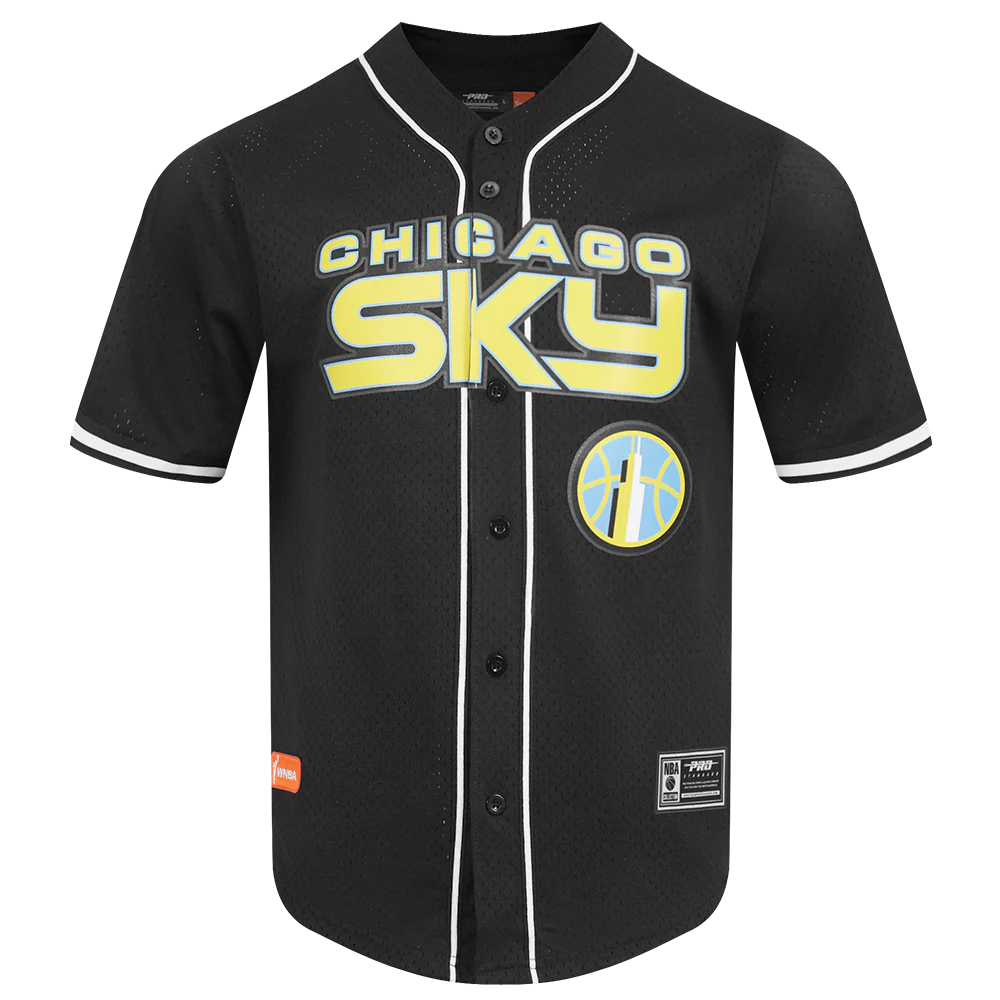 WNBA CHICAGO SKY MESH MEN'S BUTTON DOWN SHIRT (BLACK)