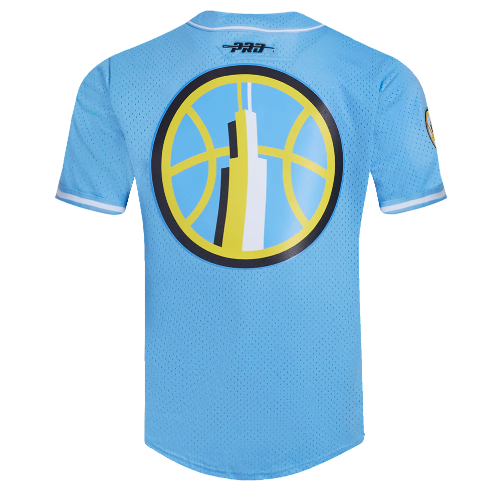 WNBA CHICAGO SKY MESH MEN'S BUTTON DOWN SHIRT (UNIVERSITY BLUE) - Image 3