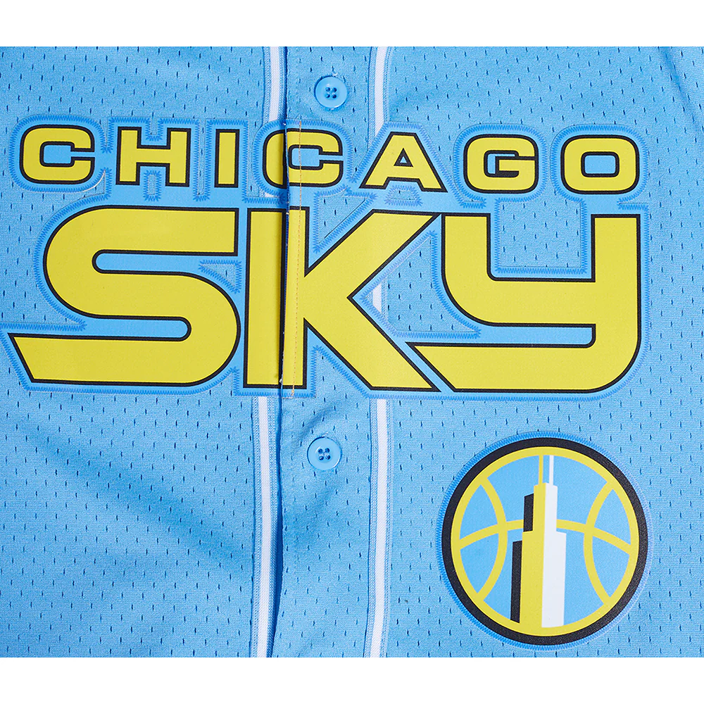 WNBA CHICAGO SKY MESH MEN'S BUTTON DOWN SHIRT (UNIVERSITY BLUE) - Image 5