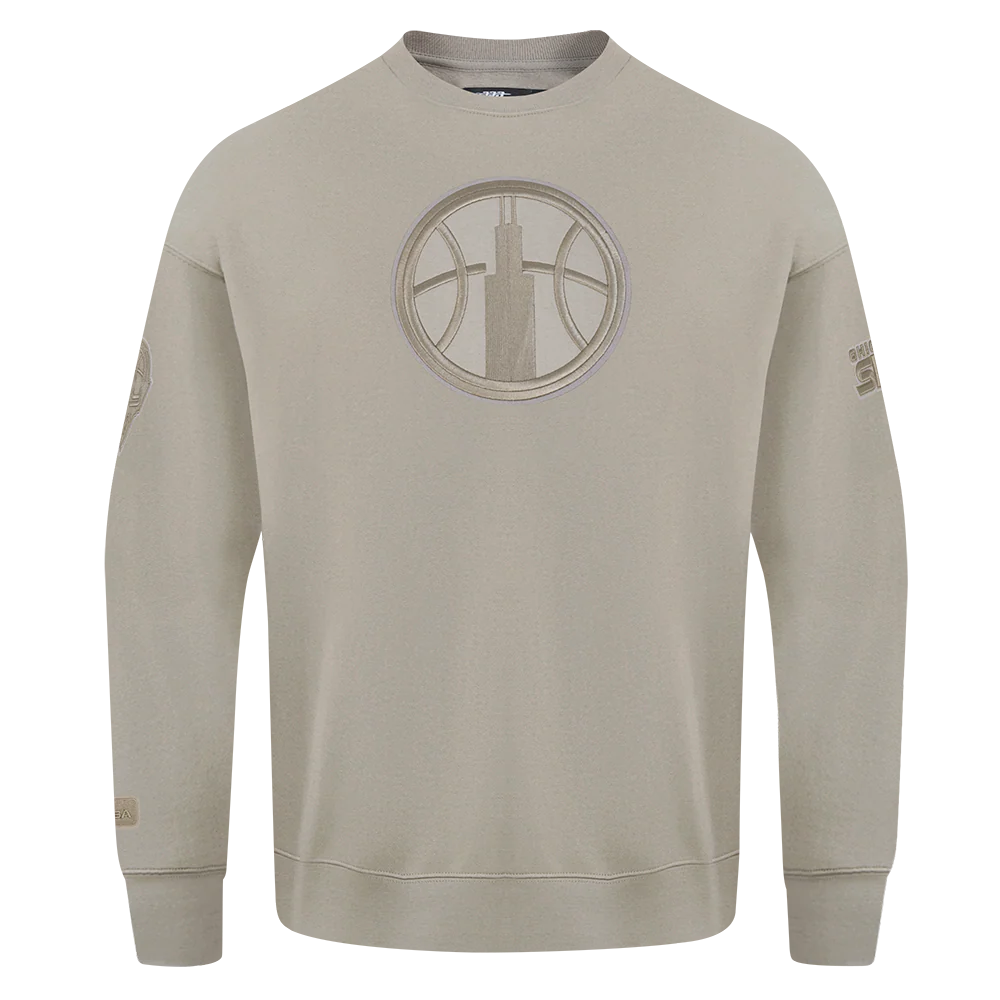 WNBA CHICAGO SKY NEUTRAL MEN'S DROP SHOULDER FLC CREWNECK (TAUPE)