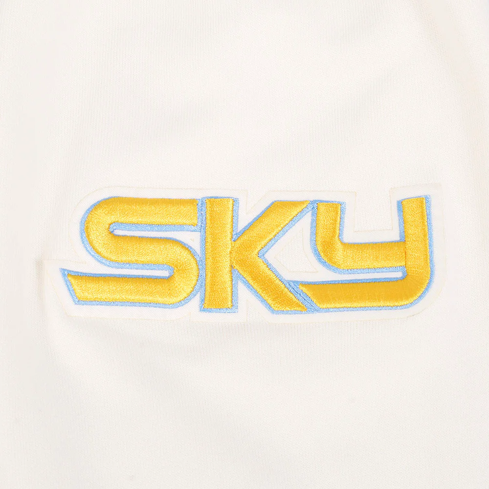 WNBA CHICAGO SKY RETRO CLASSICS MEN'S RIB FLEECE PULLOVER HOODIE (EGGSHELL/ UNIVERSITY BLUE) - Image 8