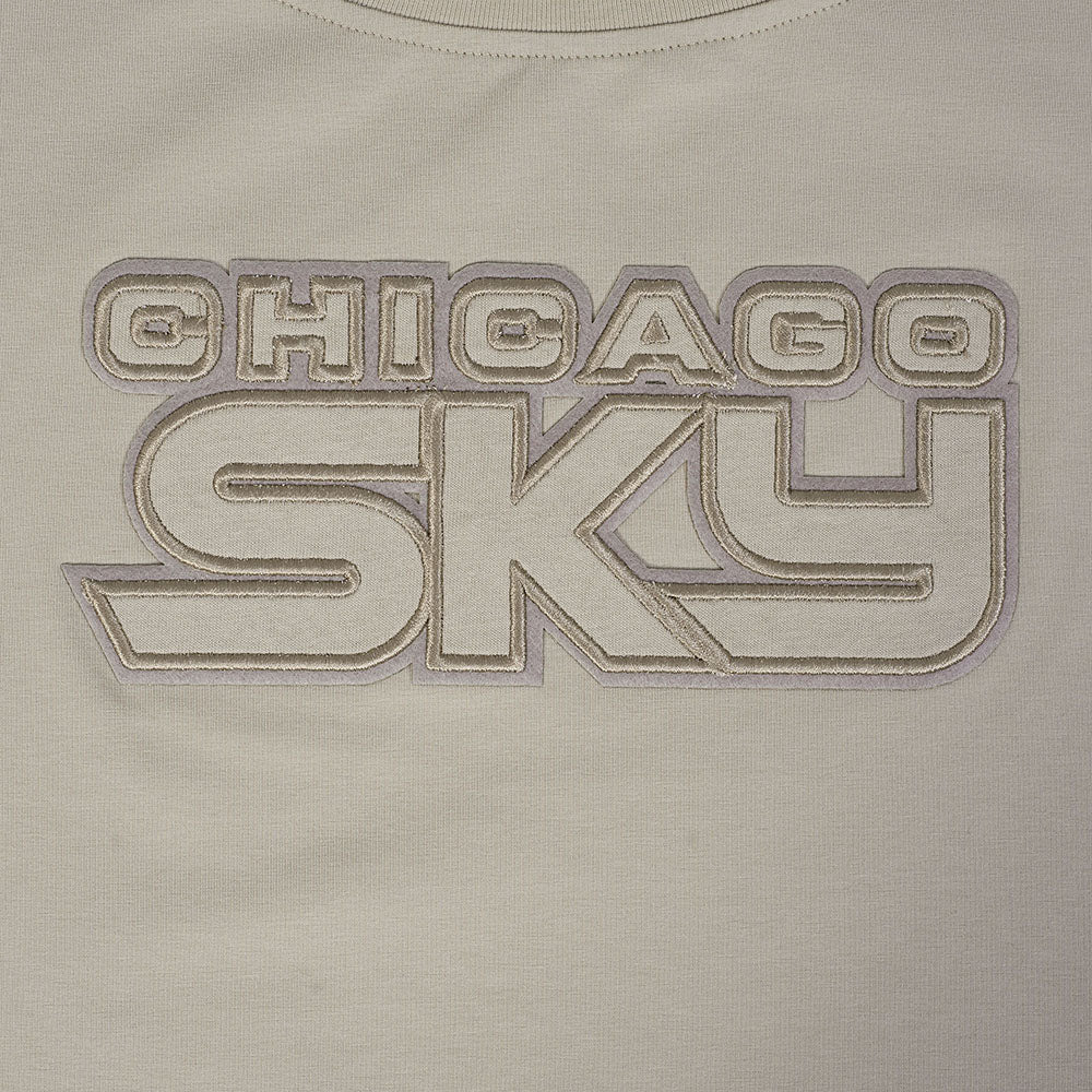 WNBA  CHICAGO SKY NEUTRAL WOMEN'S SINGLE JERSEY BOXY TEE (TAUPE) - Image 6