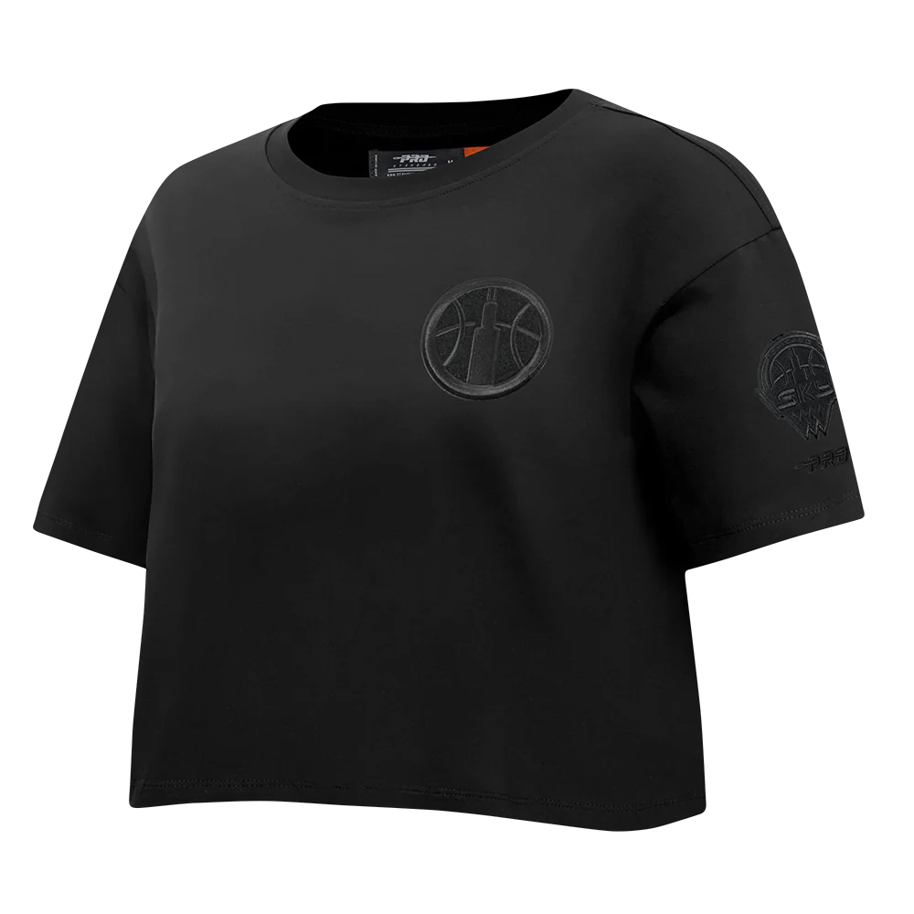 WNBA CHICAGO SKY TRIPLE BLACK WOMEN'S SINGLE JERSEY BOXY TEE (BLACK) - Image 2