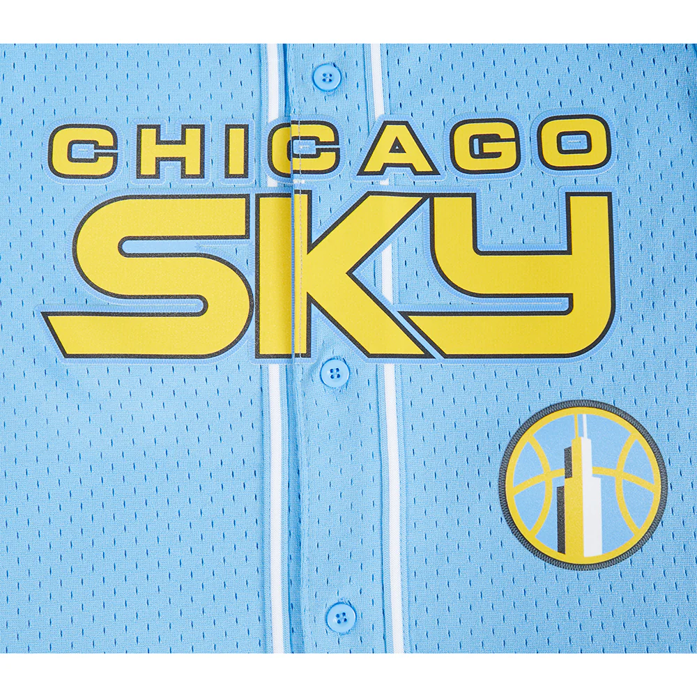 WNBA CHICAGO SKY CLASSIC MESH BIG BOY'S BUTTON DOWN SHIRT (UNIVERSITY BLUE) - Image 9
