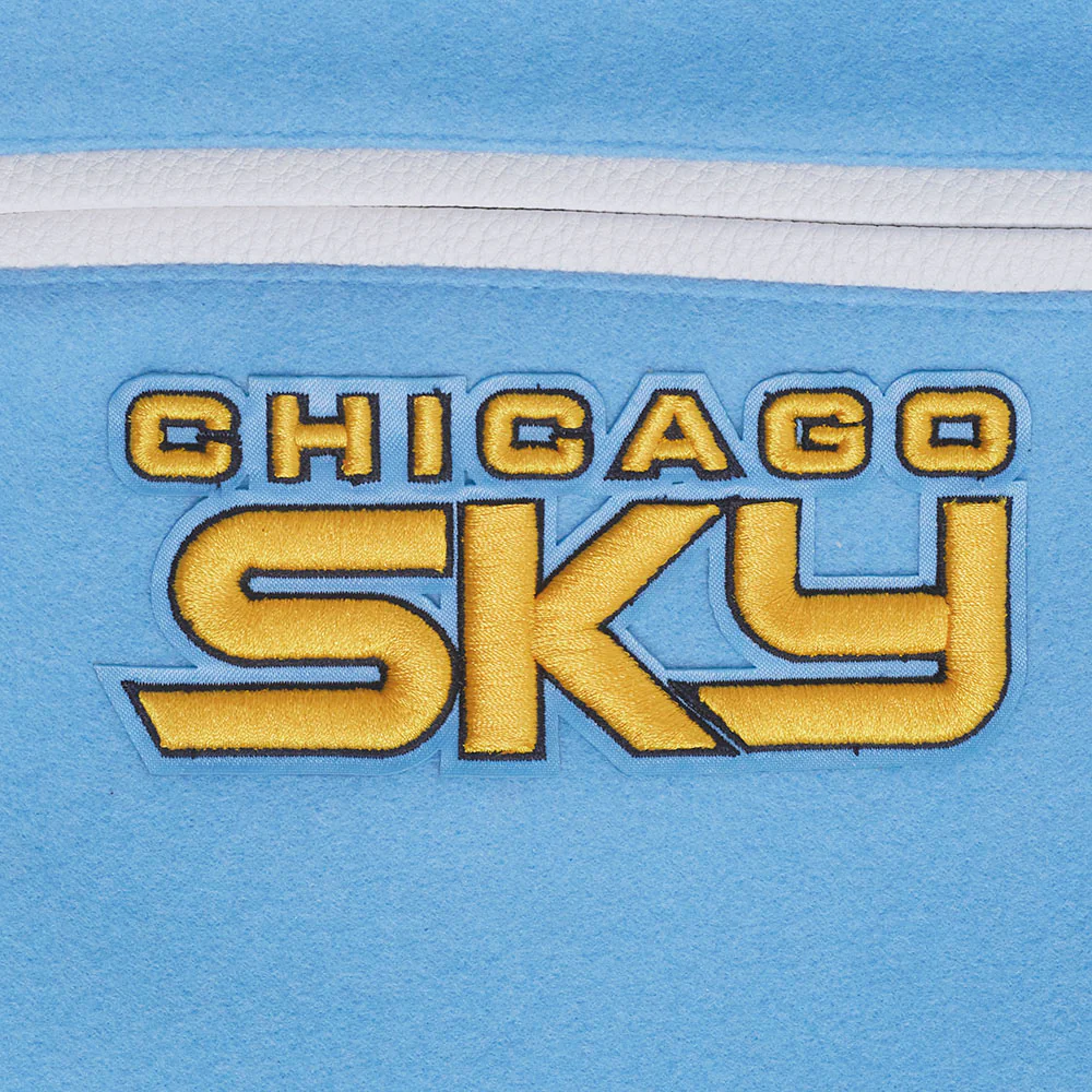 WNBA CHICAGO SKY RETRO CLASSICS WOMEN'S RIB WOOL VARSITY JACKET (UNIVERSITY BLUE/WHITE) - Image 7