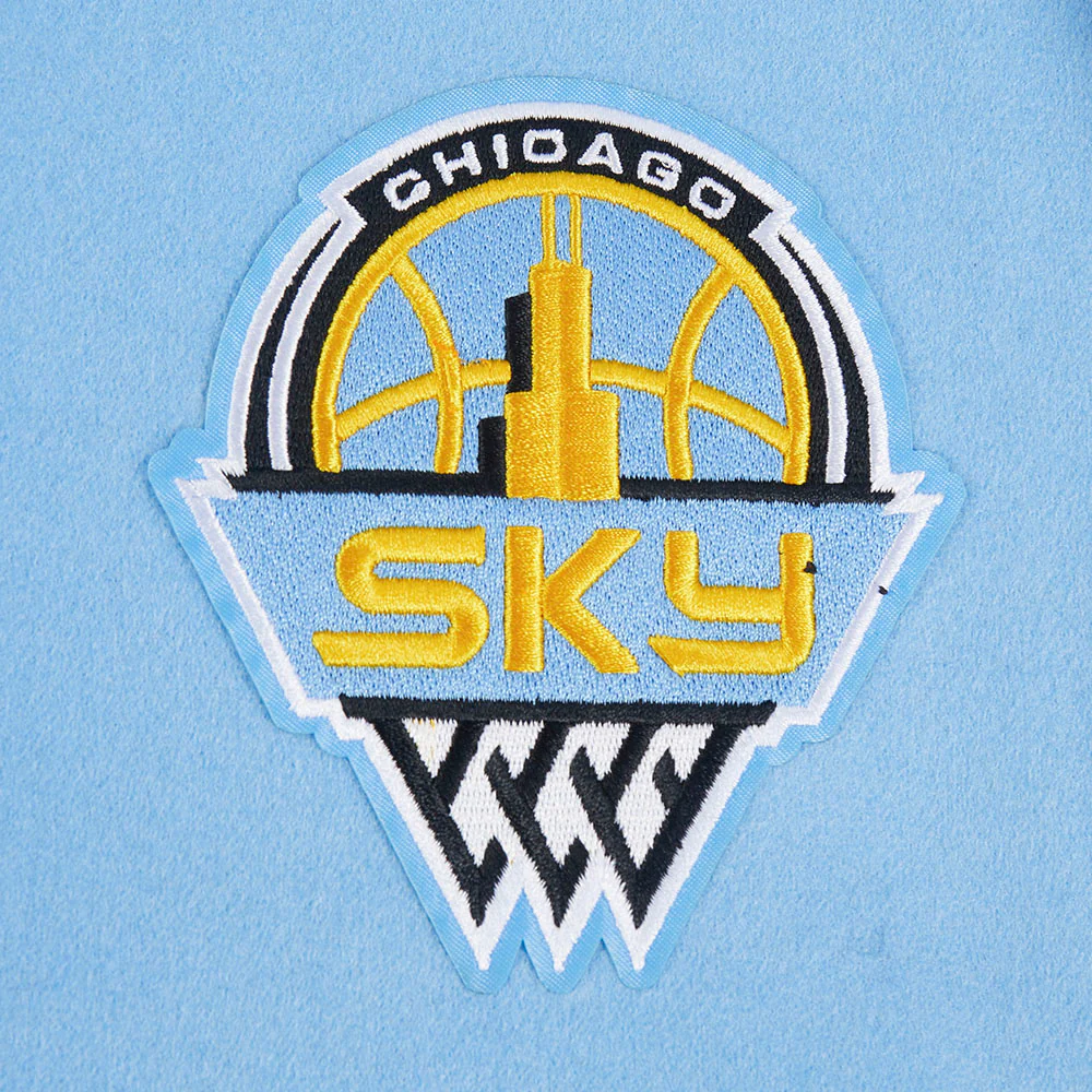 WNBA CHICAGO SKY CLASSIC ESSENTIALS WOMEN'S WOOL VARSITY JACKET (UNIVERSITY BLUE/WHITE) - Image 6