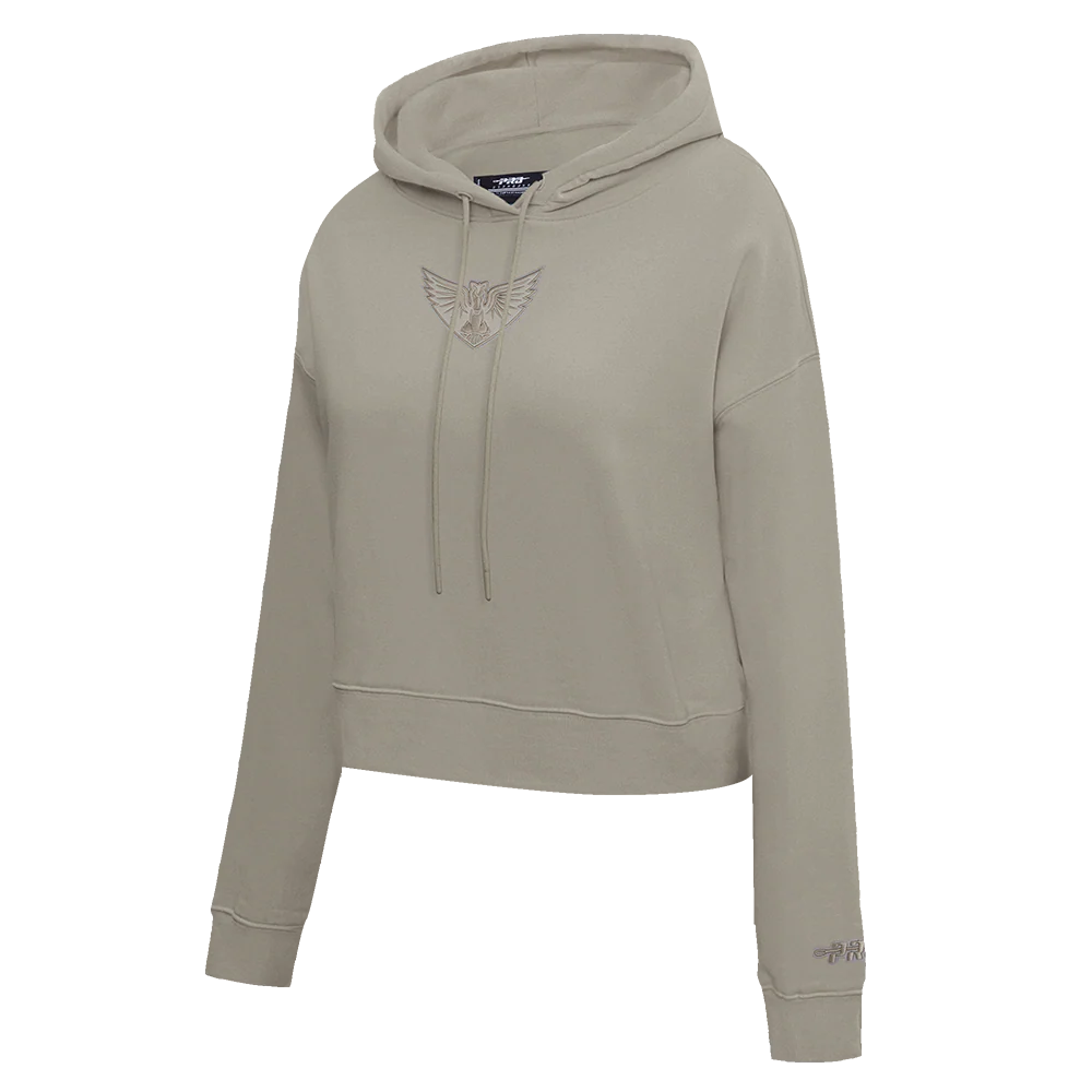 WNBA DALLAS WINGS NEUTRAL WOMEN'S CROPPED FLC PO HOODIE (TAUPE) - Image 2