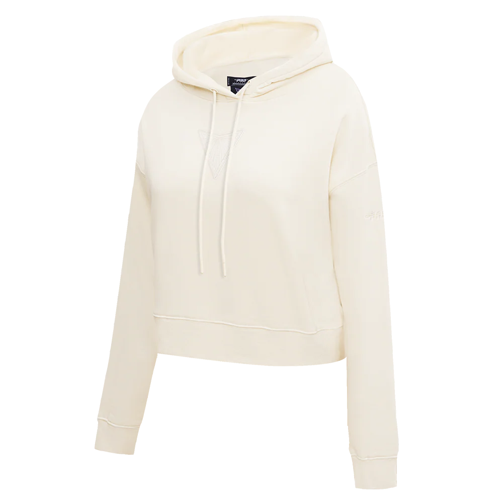WNBA GOLDEN STATE VALKYRIES NEUTRAL WOMEN'S FLC CROPPED PO HOODIE (EGGSHELL) - Image 2