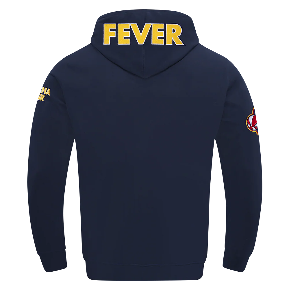 WNBA INDIANA FEVER CLASSIC CHENILLE MEN'S DOUBLE KNIT PULLOVER HOODIE (MIDNIGHT NAVY) - Image 3