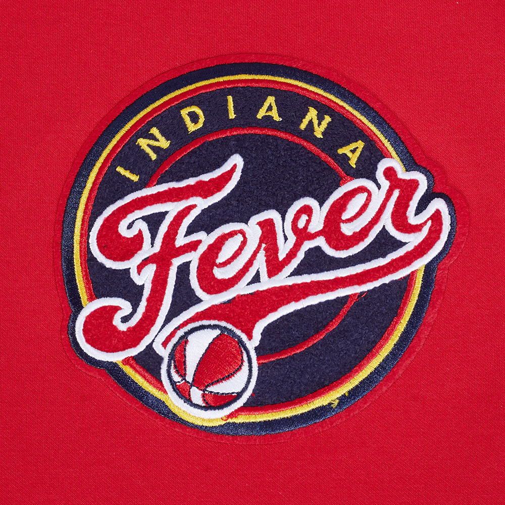 WNBA INDIANA FEVER CLASSIC CHENILLE MEN'S DOUBLE KNIT PULLOVER HOODIE (RED) - Image 6